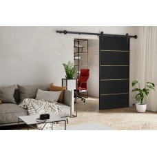 Bīdāmās sistēmas durvis AURA PLUS - Loft, melns